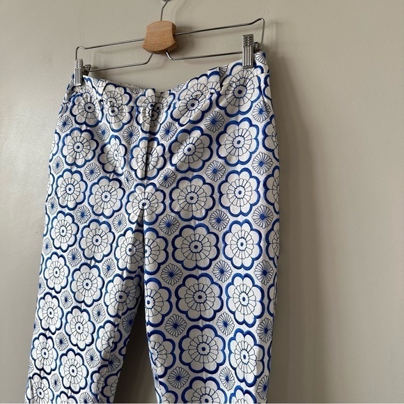 Diane Von Furstenberg-Embroidered Floral 100% Silk Crop Dress Trouser (Size:4) - Picture 6 of 12